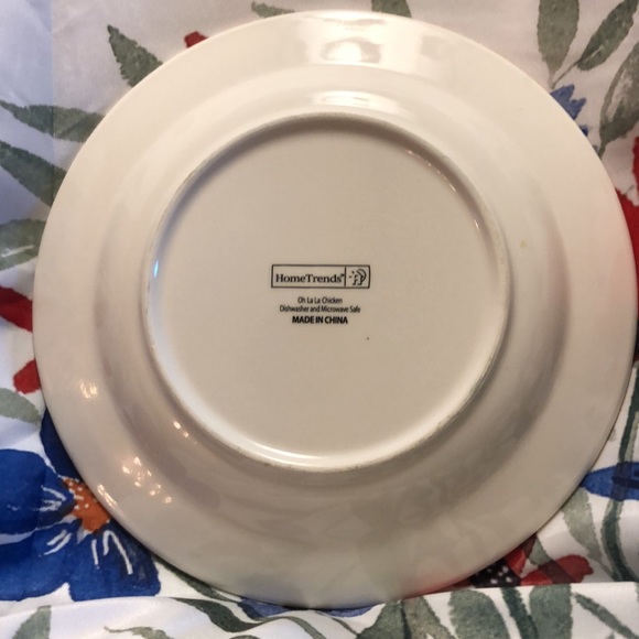 DONATED Lot of four Home Trends “Oh La La Rooster”8.5” Salad Plates - Picture 2 of 8